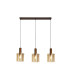 Sweden 3 Light Bar Pendant Lamp Mocha & Amber Glass 1x E27-3