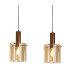 Sweden 3 Light Bar Pendant Lamp Mocha & Amber Glass 1x E27-5