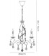 Ceiling Pendant Chandelier 3 Light French Gold, Crystal - 3