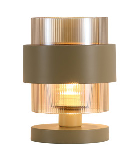 Royal Table Lamp S& Amber Ribbed Glass x-1