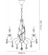 Ceiling Pendant Chandelier 5 Light French Gold, Crystal - 3