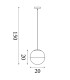 Endor Pendant Lamp Satin Brass Opal Glass 20x-6