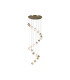 Cuboid 20 Light LED Multi Drop Pendant Lamp Satin Brass-3