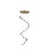 Cuboid 20 Light LED Multi Drop Pendant Lamp Satin Brass-4