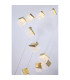 Cuboid 20 Light LED Multi Drop Pendant Lamp Satin Brass-5