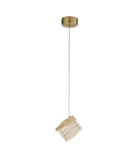 Cuboid LED Pendant Lamp Satin Brass-1