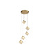 Cuboid 5 Light LED Multi Drop Pendant Lamp Satin Bras-3