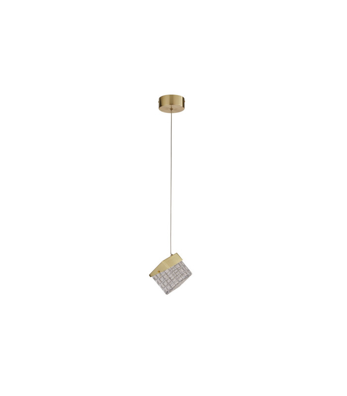 Cuboid LED Pendant Lamp Satin Brass-4