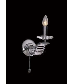 Wall Lamp Switched 1 Candle Light Polished Chrome, Crystal - 2
