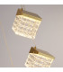 Cuboid 5 Light LED Multi Drop Pendant Lamp Satin Bras-5