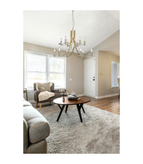 Ascona 1Pendant Lamp Satin Brass & Glass 2x E14-2