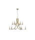 Ascona 1Pendant Lamp Satin Brass & Glass 2x E14-3