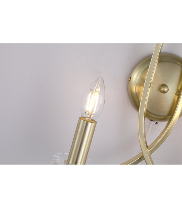 Ascona Wall Light Satin Brass & Glass 5x E14-5