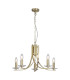 Ascona 5 Light Pendant Lamp Satin Brass & Glass 8x E14-1