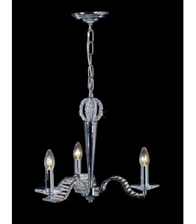 Ceiling Pendant Chandelier 3 Light Polished Chrome, Crystal - 2