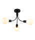 Nova 3 Light Ceiling Lamp Black Frosted Glass Shade 5x E14-1