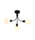 Nova 3 Light Ceiling Lamp Black Frosted Glass Shade 5x E14-3