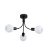 Nova 3 Light Ceiling Lamp Black Frosted Glass Shade 5x E14-4