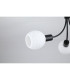 Nova 3 Light Ceiling Lamp Black Frosted Glass Shade 5x E14-5