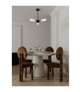 Cosmic 3 Light Semi-Flush Ceiling Light Black Textured Acrylic 5x G9-2