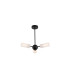 Cosmic 3 Light Semi-Flush Ceiling Light Black Textured Acrylic 5x G9-3