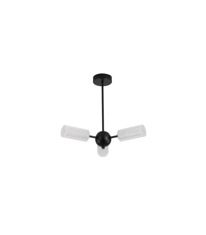 Cosmic 3 Light Semi-Flush Ceiling Light Black Textured Acrylic 5x G9-4