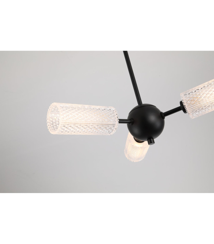 Cosmic 3 Light Semi-Flush Ceiling Light Black Textured Acrylic 5x G9-5
