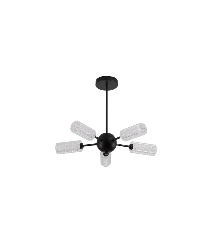 Cosmic 5 Light Semi-Flush Ceiling Light Black Textured Acrylic 3x G9-4
