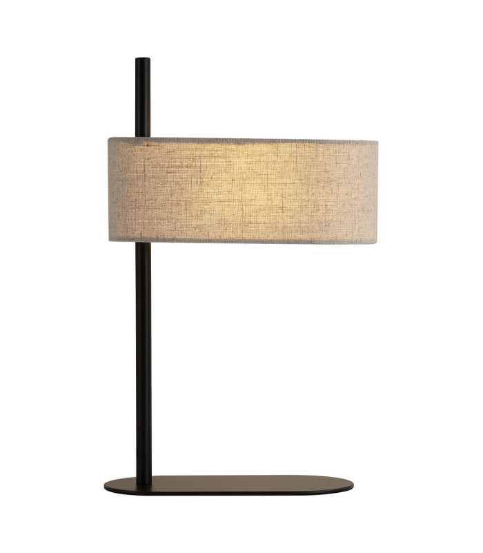 Hessian Table Lamp Black Linen Shade 1x E27-1