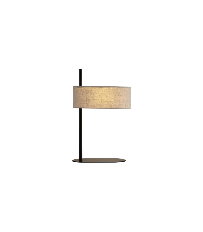 Hessian Table Lamp Black Linen Shade 1x E27-3
