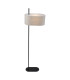Hessian Floor Lamp Black Linen Shade 3x E27-1