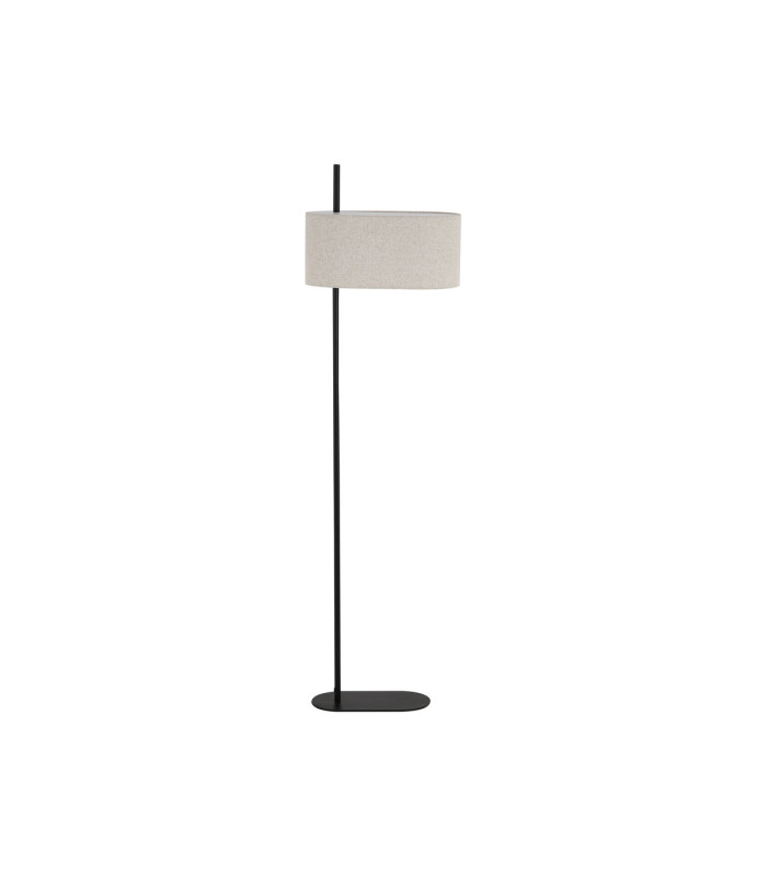Hessian Floor Lamp Black Linen Shade 3x E27-4