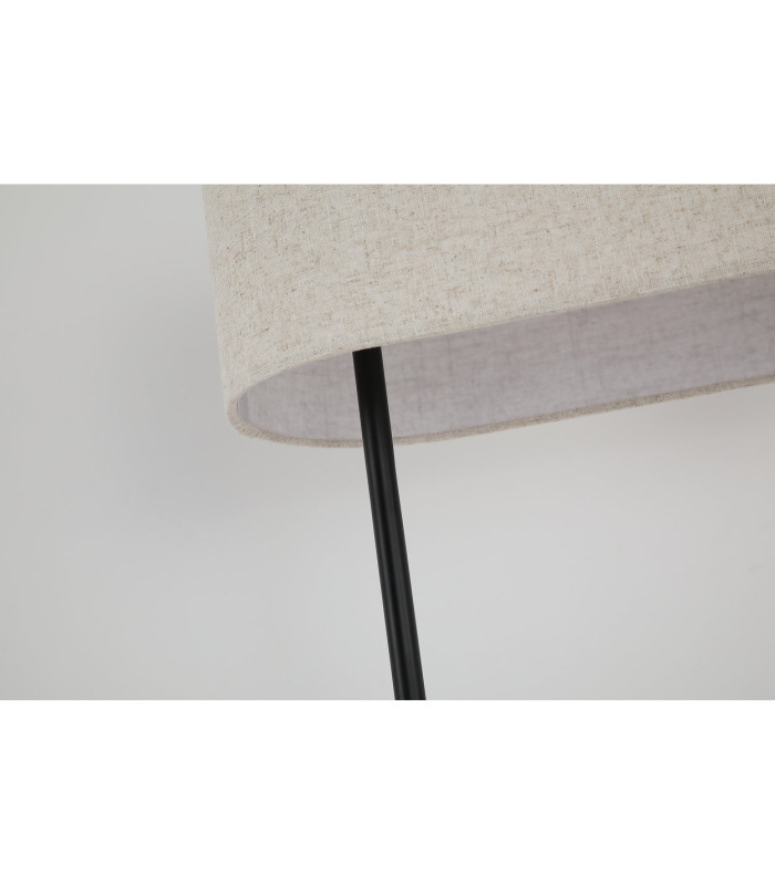 Hessian Floor Lamp Black Linen Shade 3x E27-5