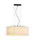 Hessian 3 Light Bar Pendant Lamp Black Linen Shade 1x E27-1