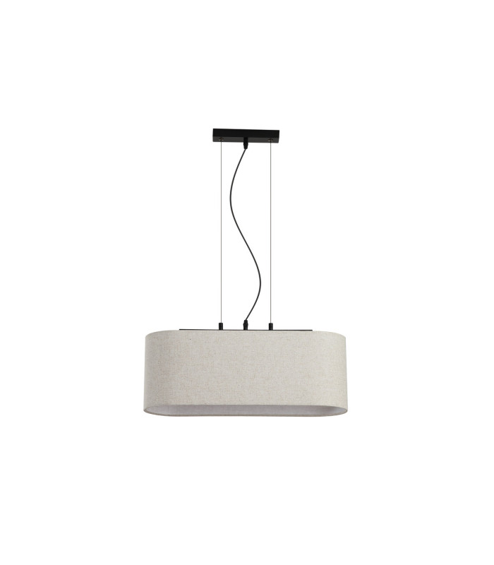 Hessian 3 Light Bar Pendant Lamp Black Linen Shade 1x E27-4