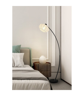 Radiant Floor Lamp Black Soft Fabric Shade 1x E27-2