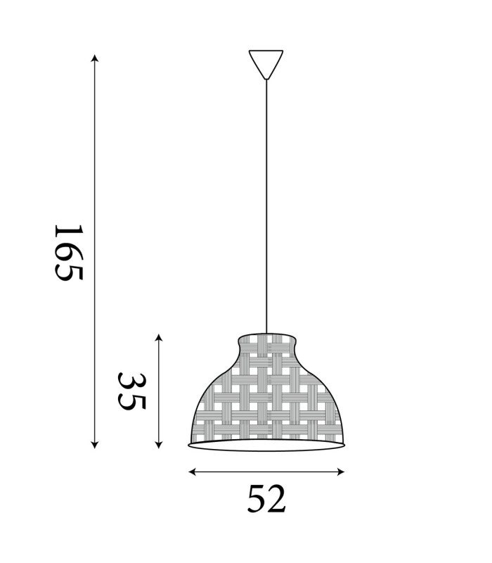 Bali Dome Pendant Lamp Bamboo 1x E27-6