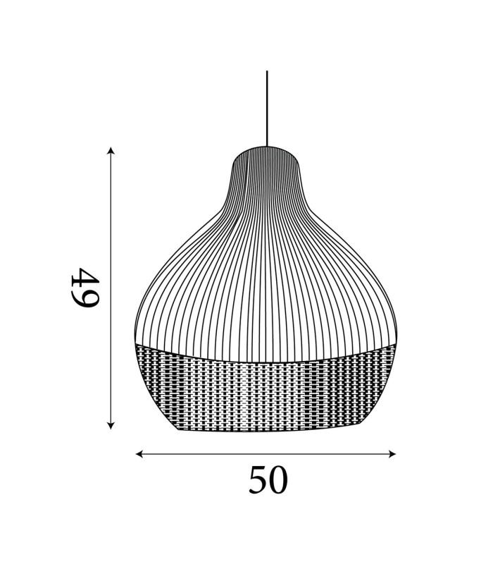 Bali Dome Pendant Lamp Rattan x-6