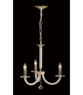Ceiling Pendant Chandelier 3 Light Gold, Crystal - 2