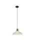 Glossop Dome Pendant Lamp Glass Black & Brass 1x GU10-3