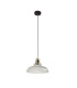 Glossop Dome Pendant Lamp Glass Black & Brass 1x GU10-4