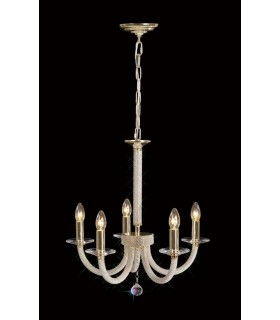 Ceiling Pendant Chandelier 5 Light Gold, Crystal - 2