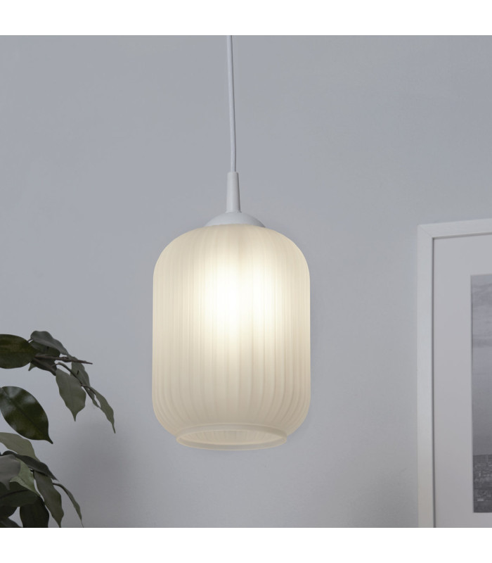 Pearl Pendant Lamp White Frosted Glass White Suspension 1x E27-2