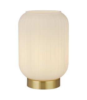 Pearl Table Lamp White Frosted Glass & Satin Brass 1x E27-1