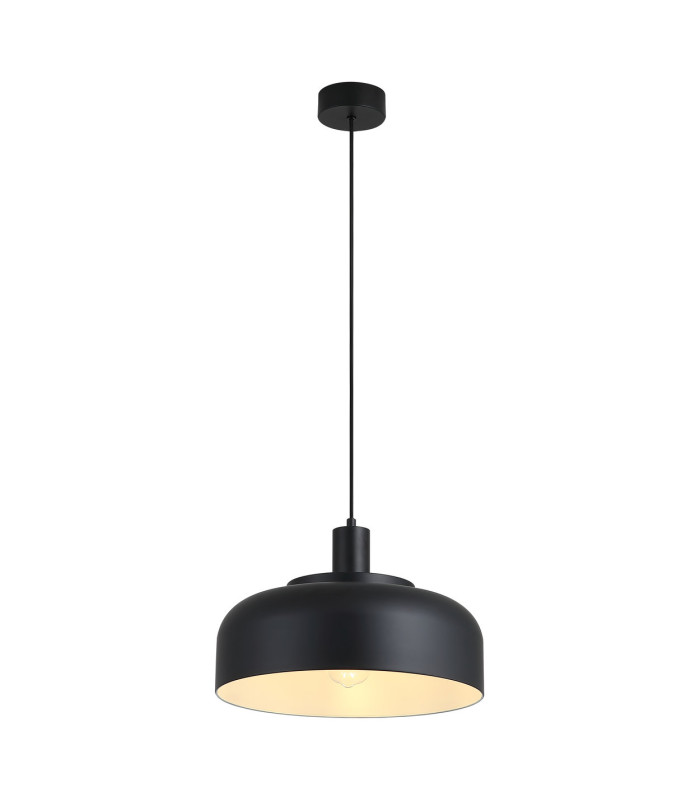 Scotl& Dome Pendant Lamp Convertible To Semi-Flush Ceiling Light Black 1x E27-1