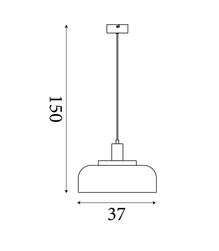 Scotl& Dome Pendant Lamp Convertible To Semi-Flush Ceiling Light Black 1x E27-6