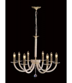 Ceiling Pendant Chandelier 8 Light Gold, Crystal - 2