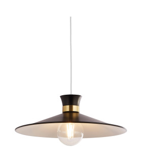 Balham Dome Pendant Lamp Black & Gold 1x E27-1