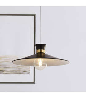 Balham Dome Pendant Lamp Black & Gold 1x E27-2