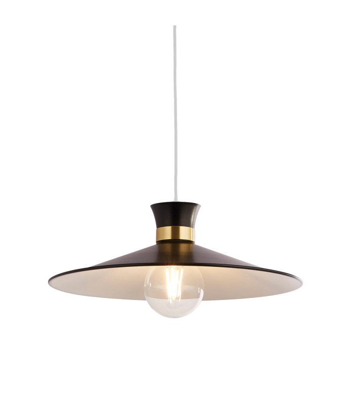 Balham Dome Pendant Lamp Black & Gold 1x E27-3
